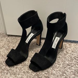 JIMMY CHOO BETHEL 100 SANDAL BLACK SUEDE